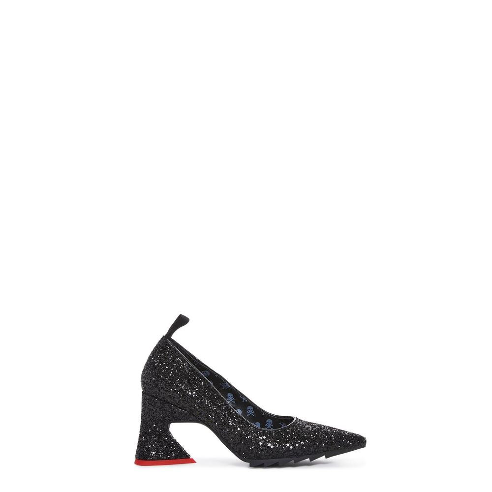 Lamoda x Dolls Kill Cuz You Do It Well Glitter Heart Heel Pumps Sz 8 NWT